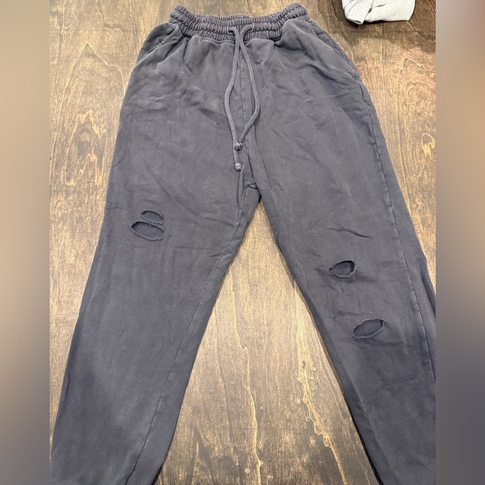 Zara Women’s Distressed Joggers - Dark Gray